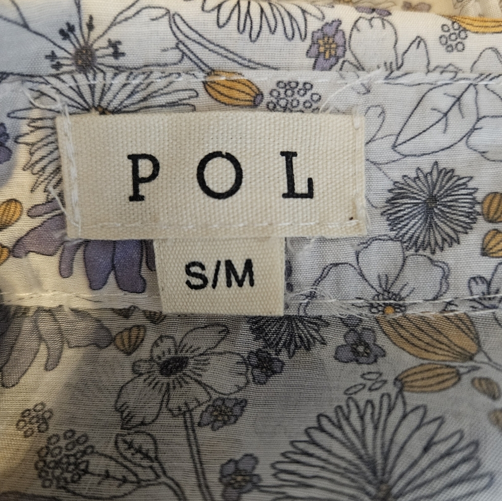 POL Floral Patchwork Button Front Blouse Top S/M … - image 5
